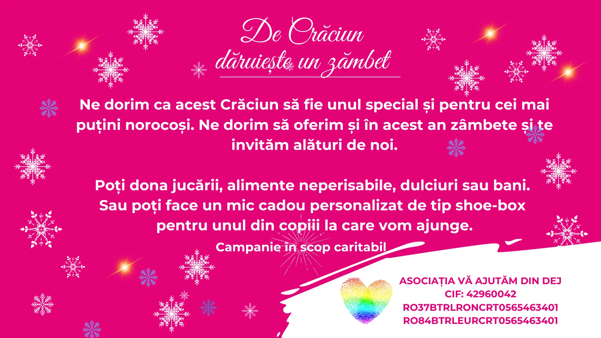 Miniatură proiect: De Crăciun, dăruiește un zâmbet! – proiect dedicat beneficiarilor în preajma Crăciunului
